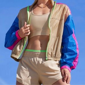 Fabletics Woven Nylon Jacket Multi color. Windbreaker
